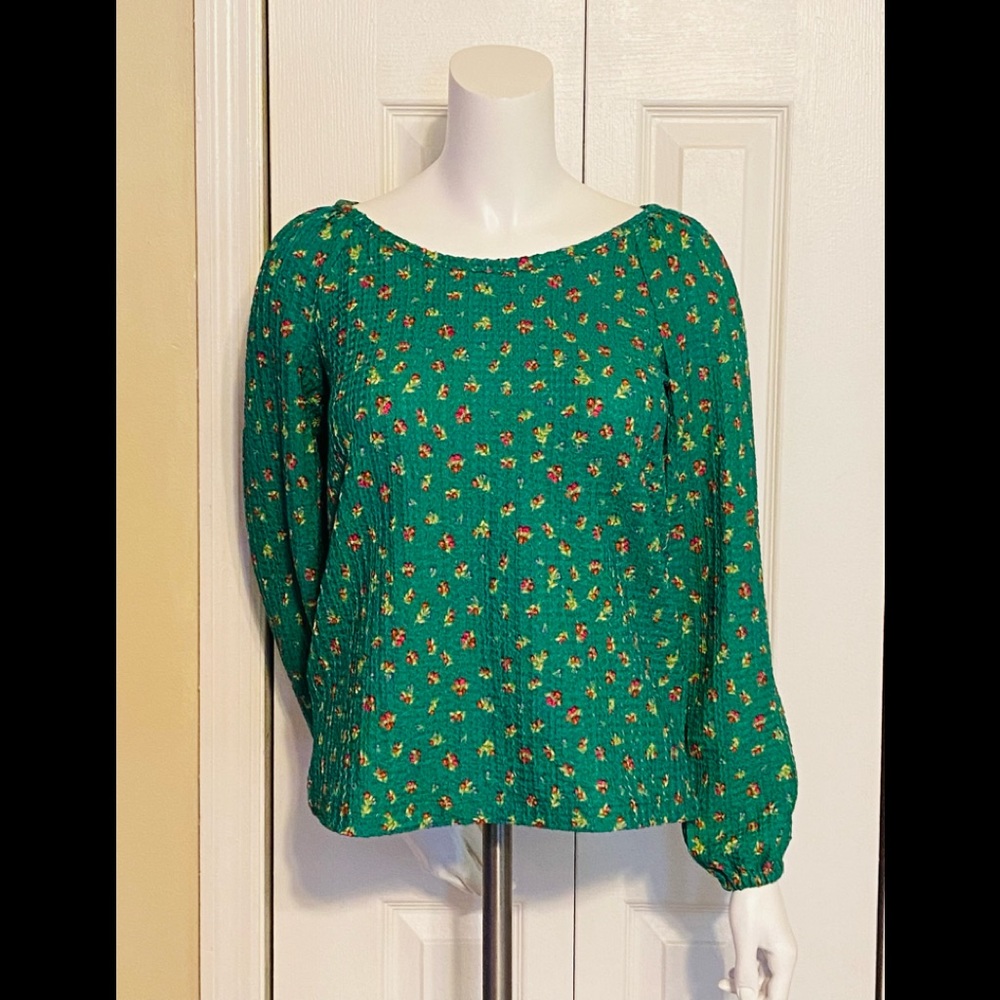 NWT LOFT Long Sleeve Top SZ XS Green